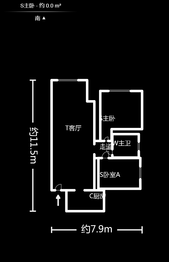 新盛珑璟台  2室2厅1卫    87.0万户型图