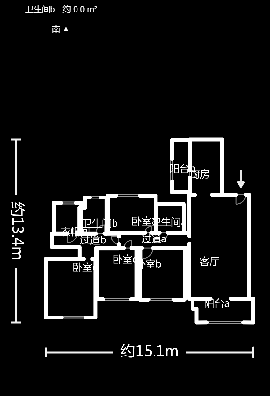 恒大城  4室2厅2卫    147.8万户型图