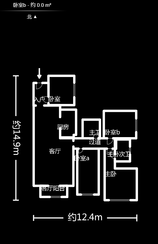 盛地尊域  4室2厅1卫    108.0万户型图