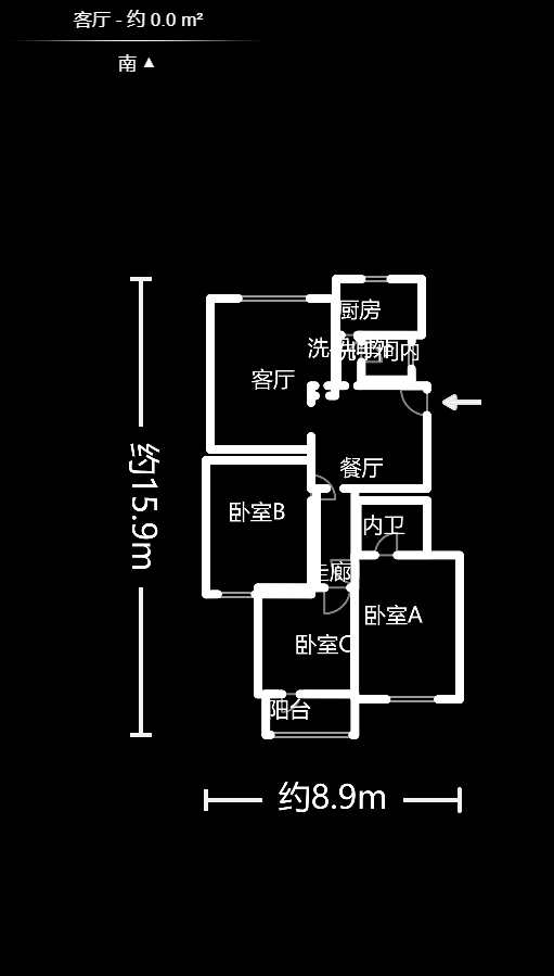 德政园  3室2厅2卫   70.00万户型图
