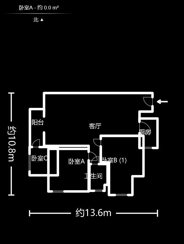 慢步江湾  3室2厅1卫    108.0万户型图