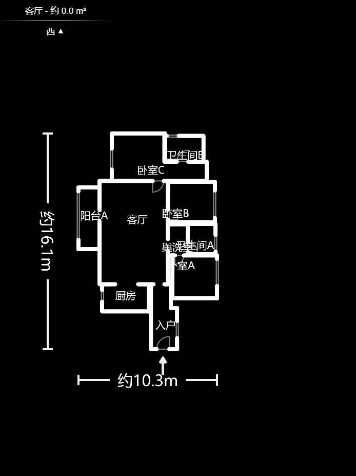 长房半岛蓝湾（观山月）  3室2厅2卫   120.00万户型图
