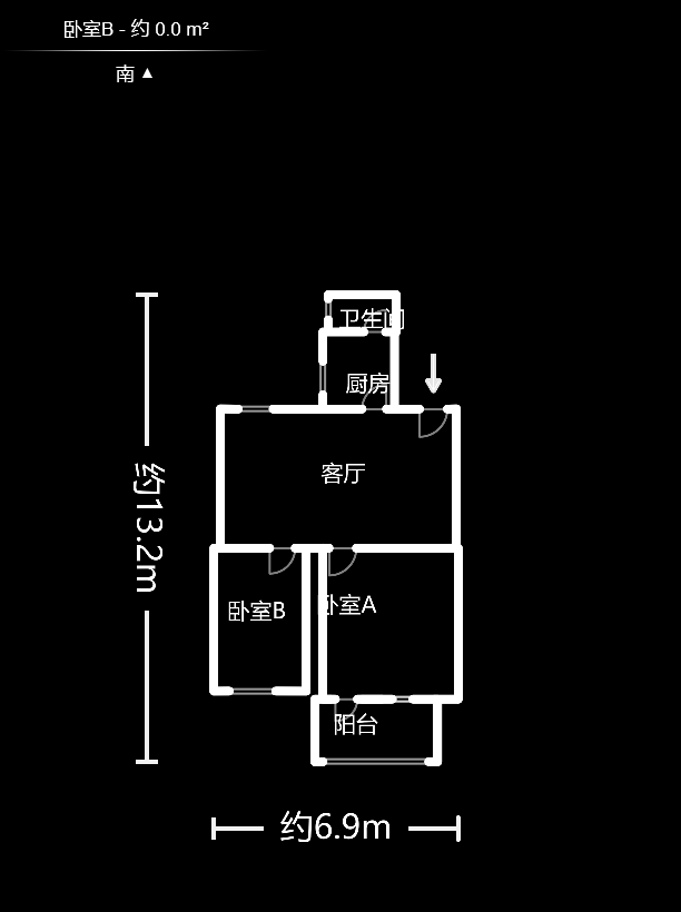 涂家冲社区（涂新小区、农商银行宿舍）  2室2厅1卫    41.0万户型图