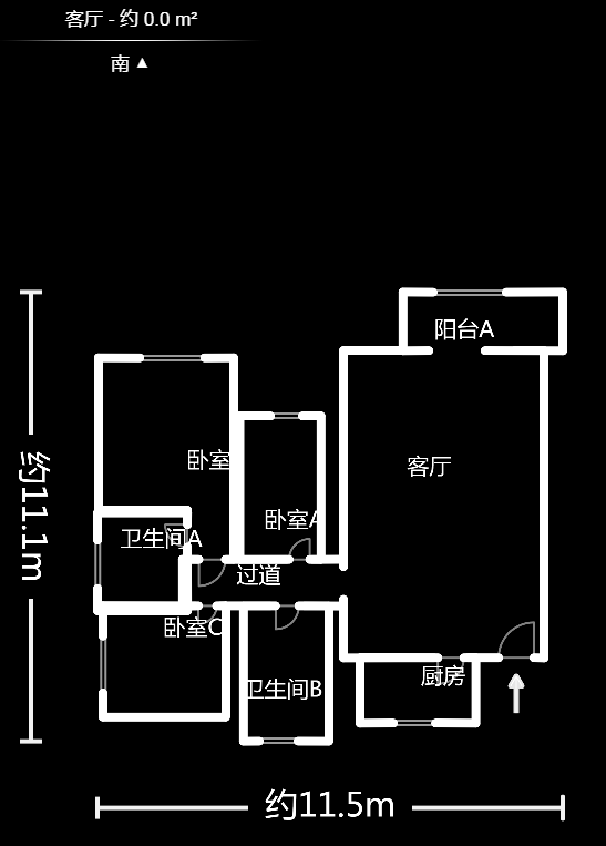 高升金典  3室2厅2卫   73.00万户型图