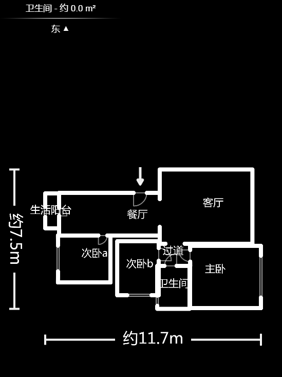 澳海月亮湾  3室2厅1卫   109.00万户型图