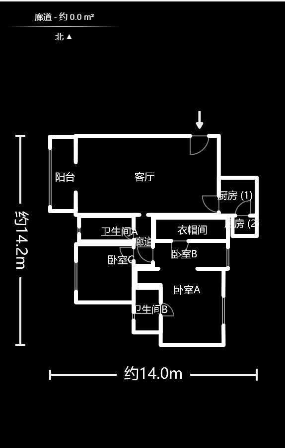 金碧文华  3室2厅2卫   92.00万户型图