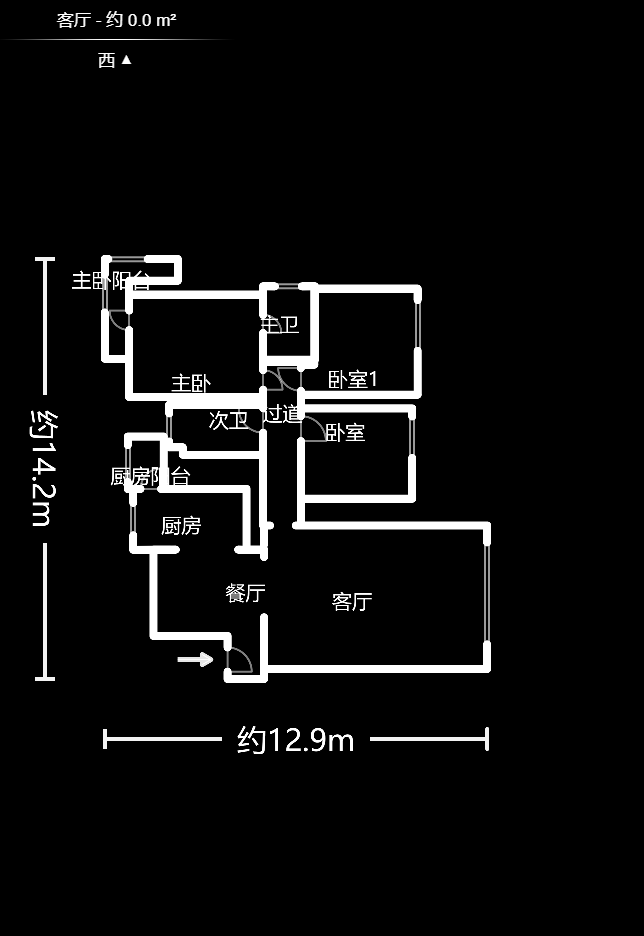浏阳河畔家园  3室2厅2卫   126.00万户型图