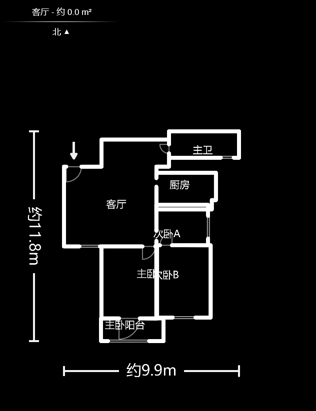 鑫远湘府逸园  3室2厅1卫   99.50万户型图