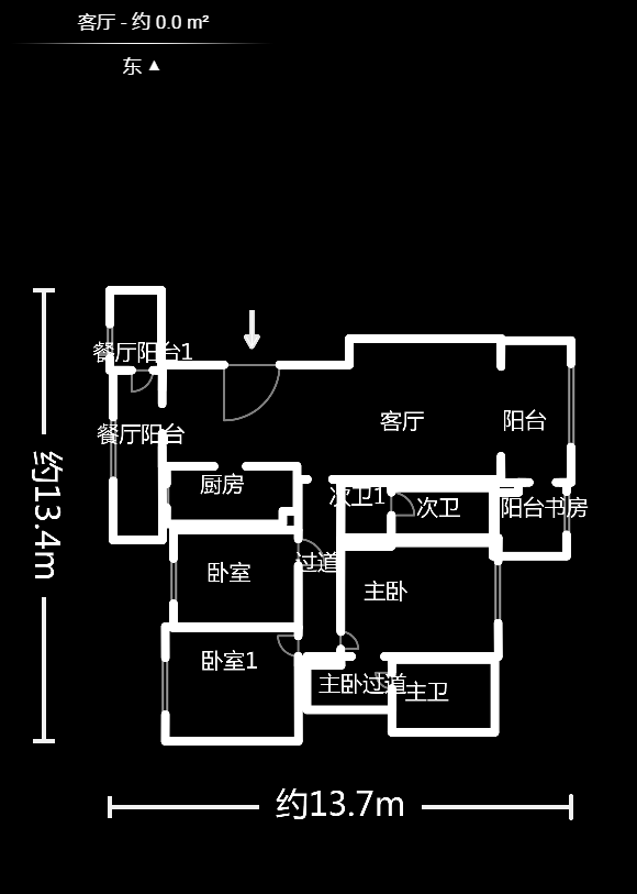 万象凯旋湾  3室2厅1卫   166.80万户型图
