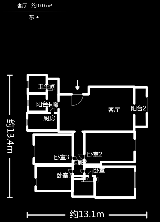 东岸锦城(东方人家)  4室2厅2卫    108.0万户型图