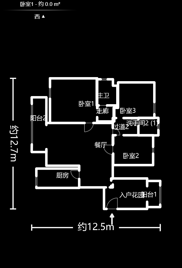 三万英尺  3室2厅2卫    213.0万户型图