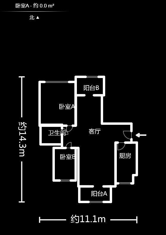 建发汇金国际 2室2厅1卫 3300.0元/月 建发汇金国际 2室2厅1卫 3300.0元/月户型图