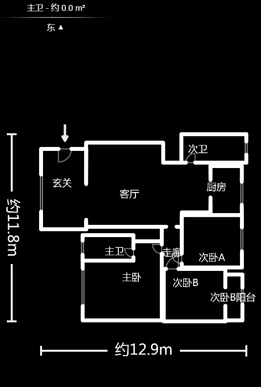 申奥美域  3室2厅2卫    127.0万户型图