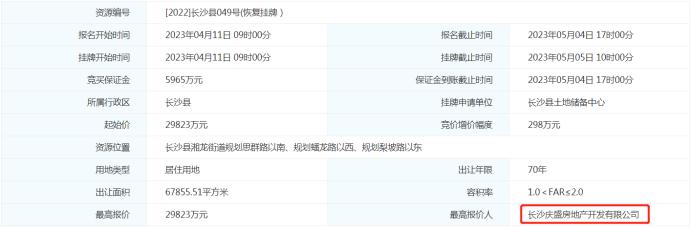 湘龙片区住宅地块底价成交，容积率2.0打造低密社区！