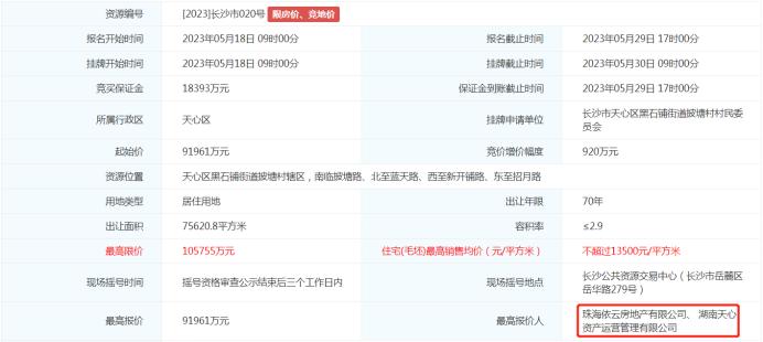 2023年长沙第二批土拍：观沙岭地块火爆熔断，招商、华润、永旺皆有收获！