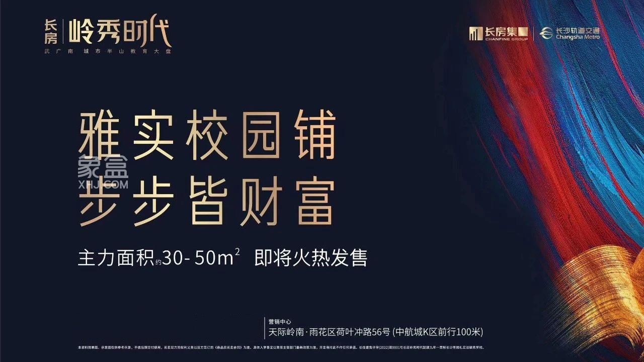 長房嶺秀時代建面30-50㎡雅禮實(shí)驗(yàn)毓秀學(xué)校校園鋪，開啟你的“靠鋪”人生！
