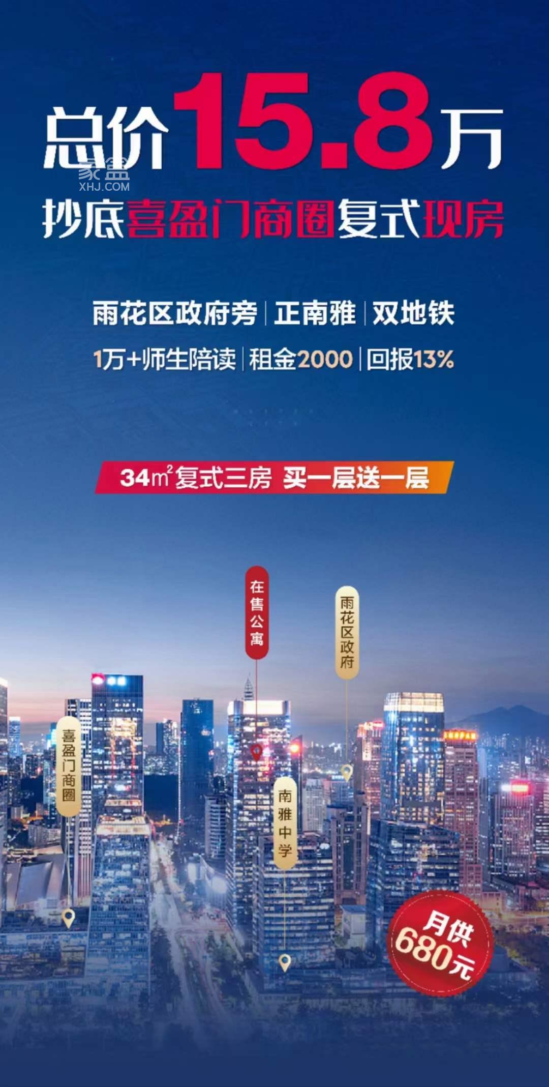卓越伊景苑建面31-52㎡loft公寓，總價15.8萬搶占南雅中學！