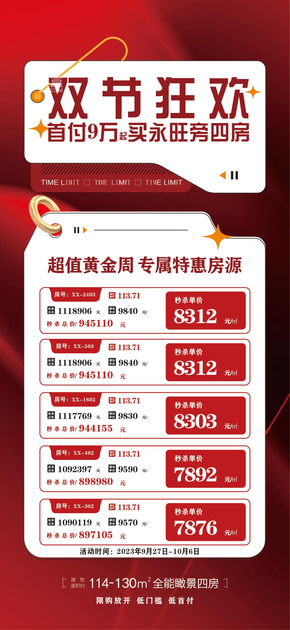 10月6日长沙新房楼盘特惠：马栏山、隆平新区、梅溪湖、潘家坪、万家丽北等首付9万起！