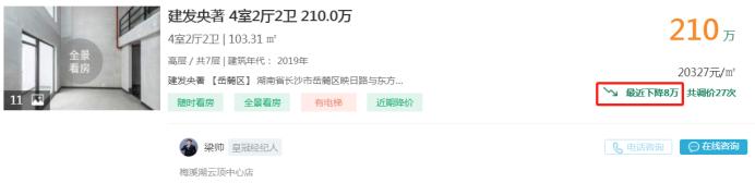 12月12日长沙二手房急售：梅溪湖毛坯复式直降8万！