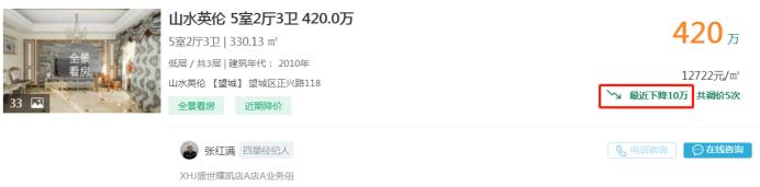 12月14日长沙二手房急售：山水英伦大别墅直降10万！