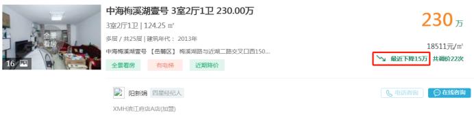 3月19日长沙二手房急售：中海梅溪湖壹号三房直降15万！
