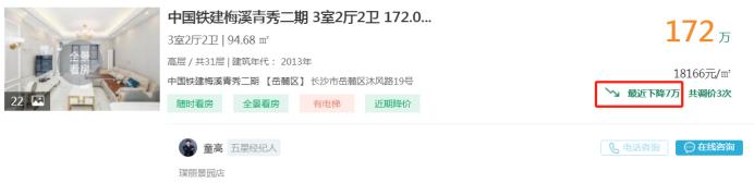 5月8日長沙二手房急售：梅溪青秀小三房直降7萬，配套長郡初中學位！