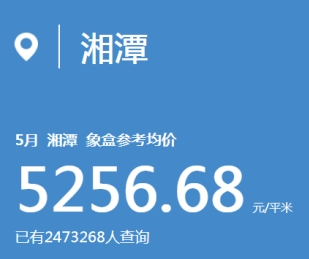 5月湘潭二手房挂牌均价5256元/平，环比上涨0.01%！