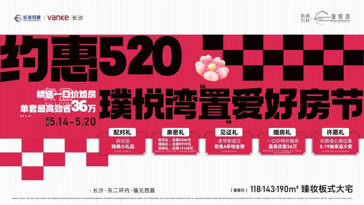 5月14-20日轨道万科璞悦湾5重钜惠，福园西路婚房最高钜惠36万！