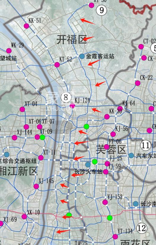 長沙地鐵9-13號線未來會形成哪些“雙地鐵口”？