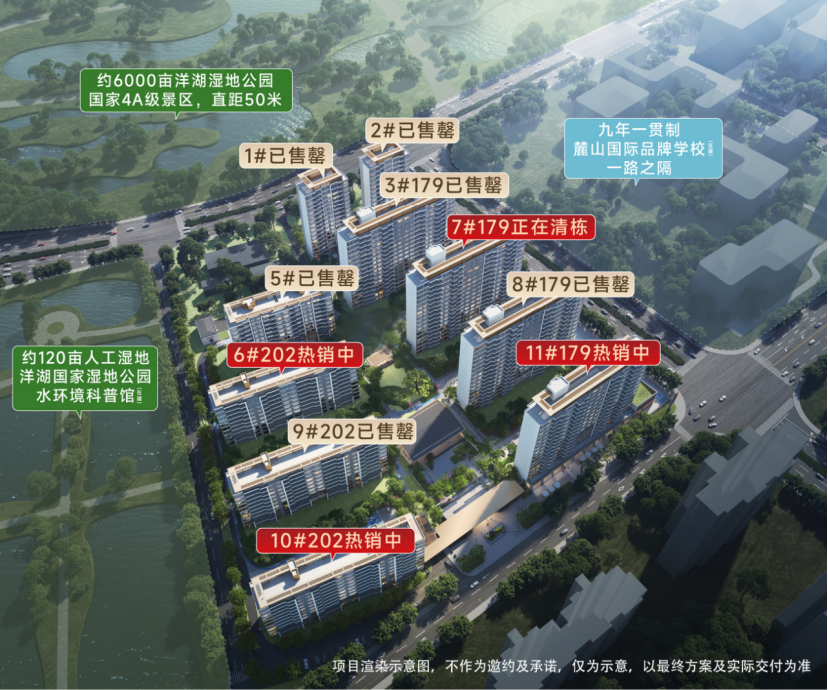 華潤置地洋湖天序建面179-202㎡小高層+洋房，實景準(zhǔn)現(xiàn)房特價！