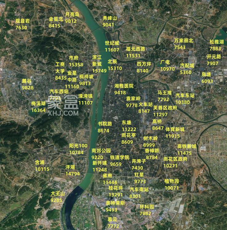 2024年12月长沙二手房各大热门板块房价地图！年底买房置业参考！