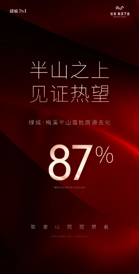 绿城梅溪半山首开劲销87%,梅溪湖一期建面122-143㎡零公摊好房热销! 绿城梅溪半山首开劲销87%,梅溪湖一期建面122-143㎡零公摊好房热销!