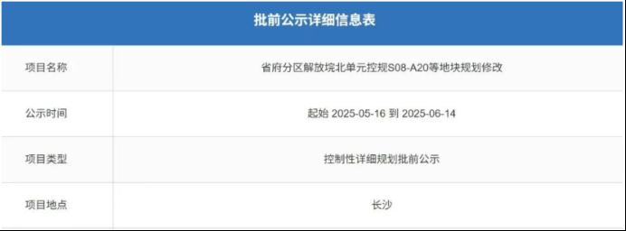 省府解放垸北片区地块调规！新增一批住宅用地、长郡外国语旁！