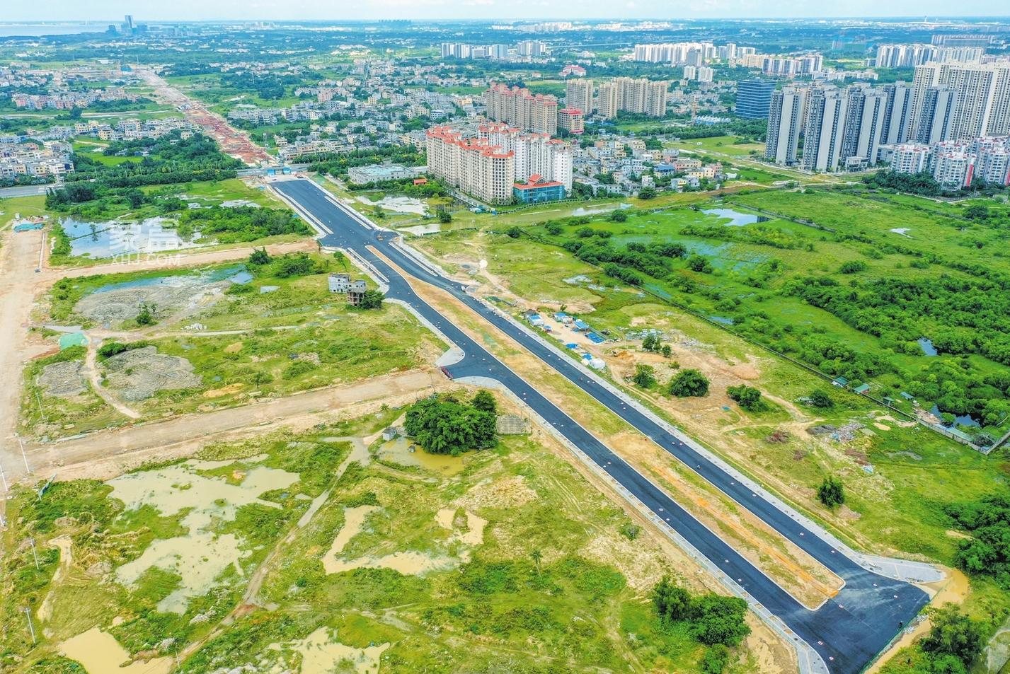 海口江东新区府越路实现功能性通车 全力冲刺5月底全面竣工‌