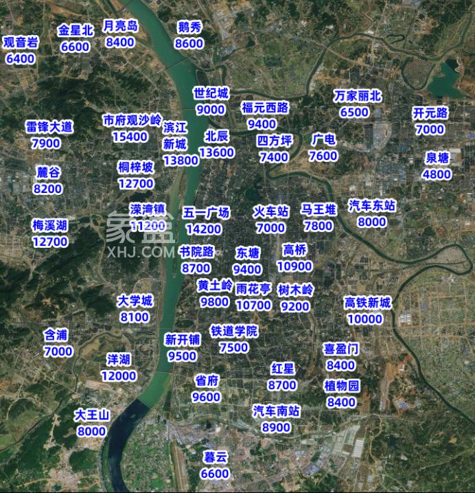 5月长沙热门板块二手房成交均价一览！市府、五一广场、滨江占据前三！