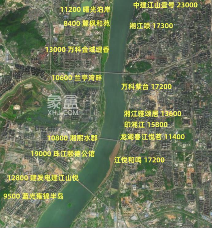 长沙一线江景住宅小区盘点！均价5字头起！
