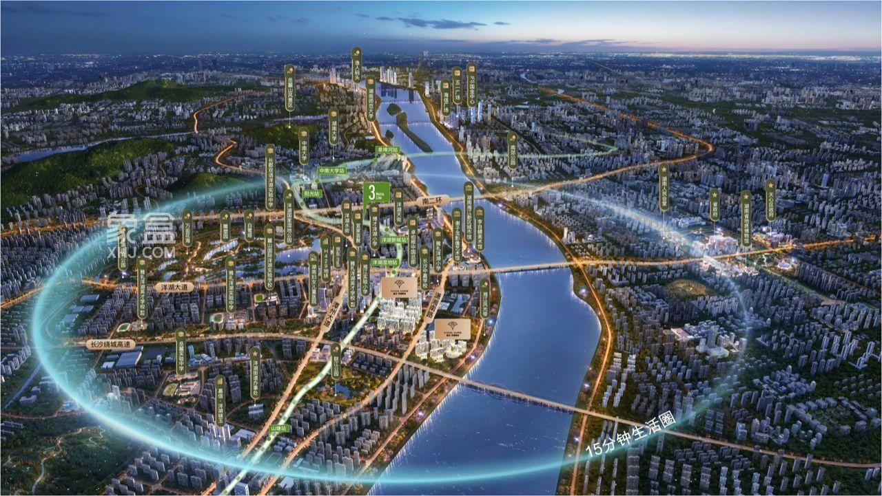 7月20日嘉信洋湖锦玺城市展厅已开放，洋湖建面117-173㎡零公摊房即将首开！