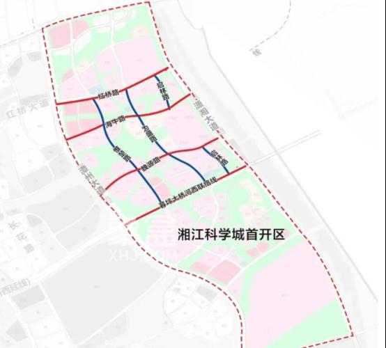 湘江科学城首开区“三纵四横”交通路网加速成形！