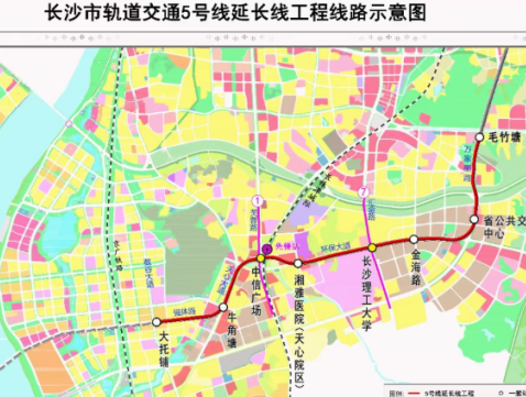 长沙地铁5号线延长线计划12月10日开工!有望过江直达湘江科学城! 长沙地铁5号线延长线计划12月10日开工!有望过江直达湘江科学城!