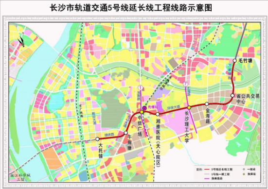 长沙地铁5号线延长线环评公示！年内开工，过江段方案已确定！