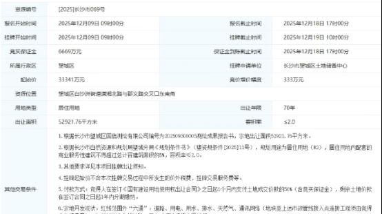 望城挂牌两宗一线江景住宅用地！容积率2.0，楼面价3千出头！