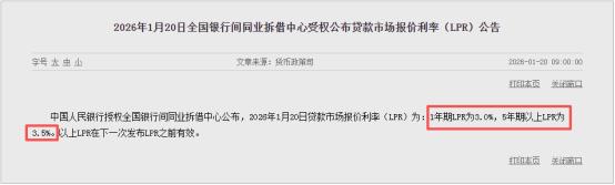 2026年1月LPR维持不变，上半年或有下调空间！长沙目前商贷首套3.05%！