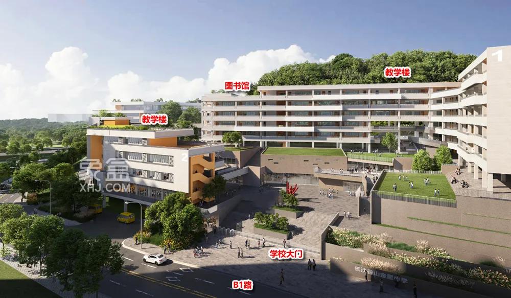 长沙“万科森林公园”的配套学校“雅礼实验金星中学”已开工在建！