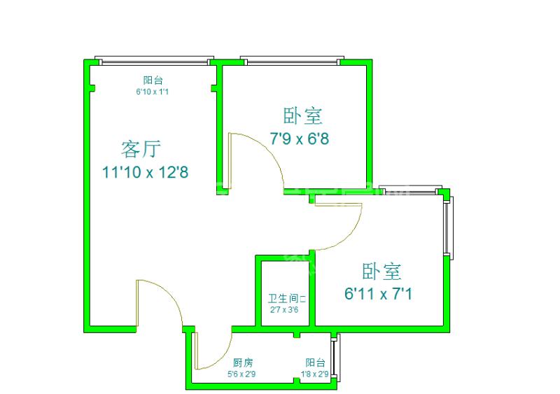 天府豪庭  2室1厅1卫   2800.00元/月室内图1