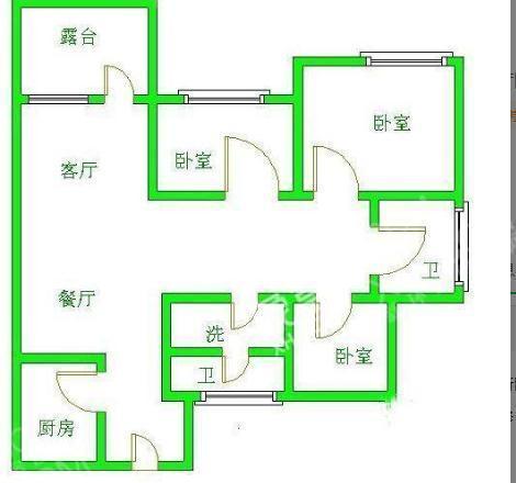 南湖世纪  3室1厅2卫   2500.00元/月户型图