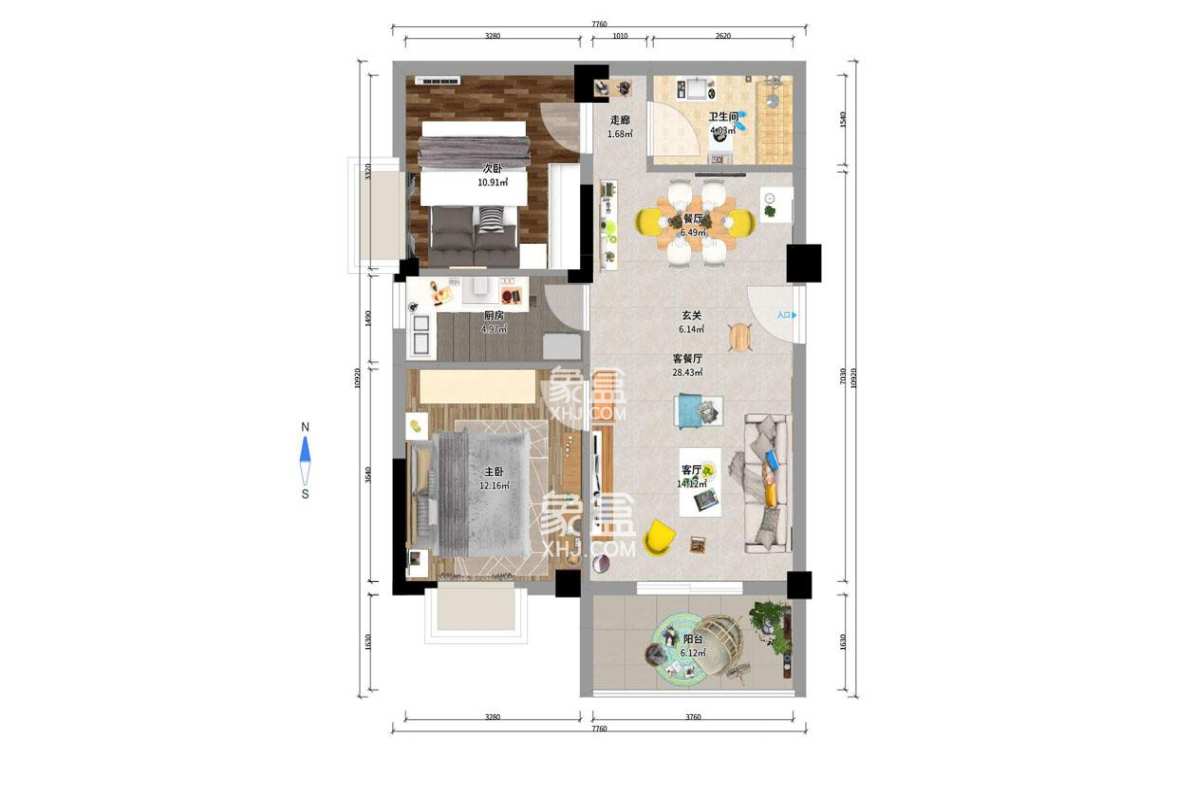 瑞都华庭(华庭美苑) 1室1厅1卫 1600.0元/月 瑞都华庭(华庭美苑) 1室1厅1卫 1600.0元/月户型图