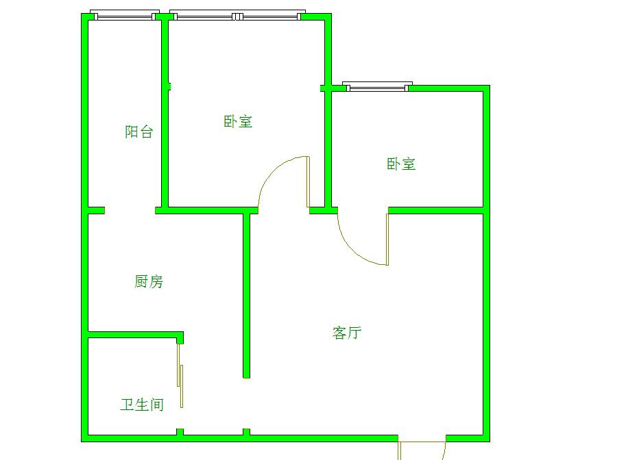 金沙蜜地  2室1厅1卫   2000.00元/月室内图1