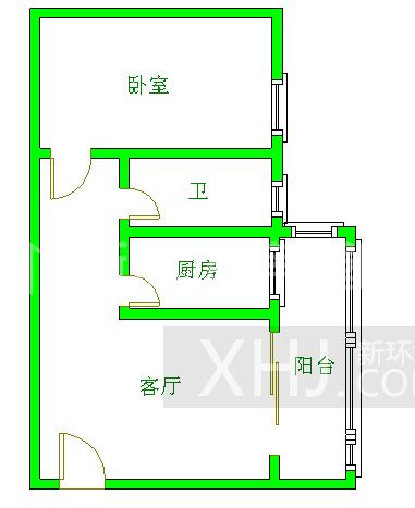 知贤坊  1室1厅1卫   2000.00元/月室内图1