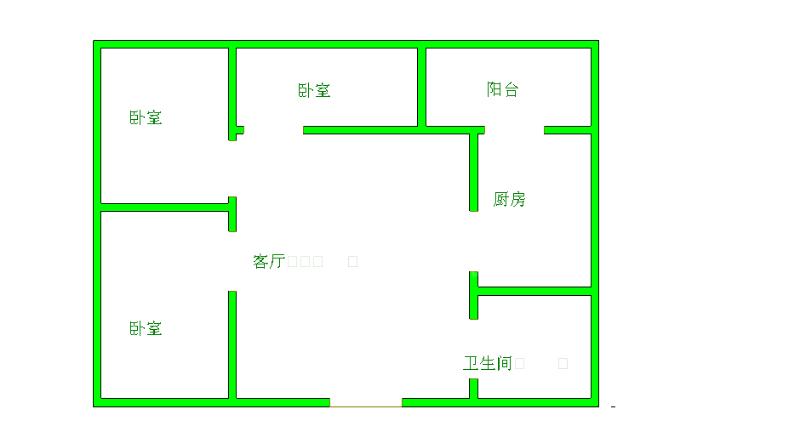 玉双苑  3室1厅1卫   2400.00元/月室内图1