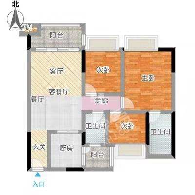 高泗新居  3室1厅1卫   2000.00元/月户型图